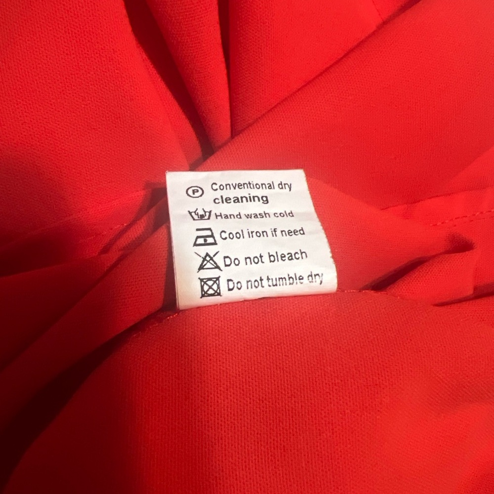 Coral Red Flowy V-Neck Women's Size XL Blouse Top 3/4 Bell Sleeves - Picture 10 of 11